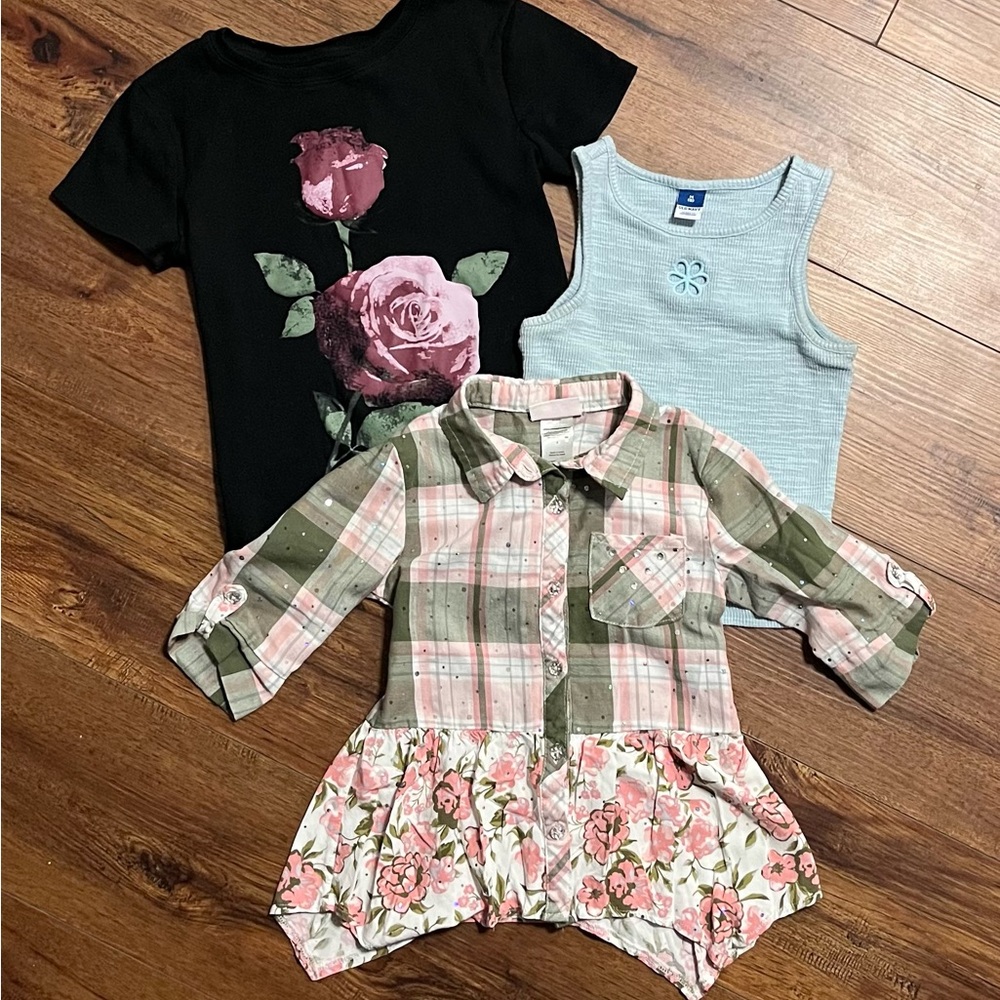 Girls Flower Shirts Bundle